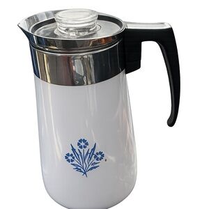 Corning Ware Blue Cornflower 9 Cup Coffee Percolator Stove Top